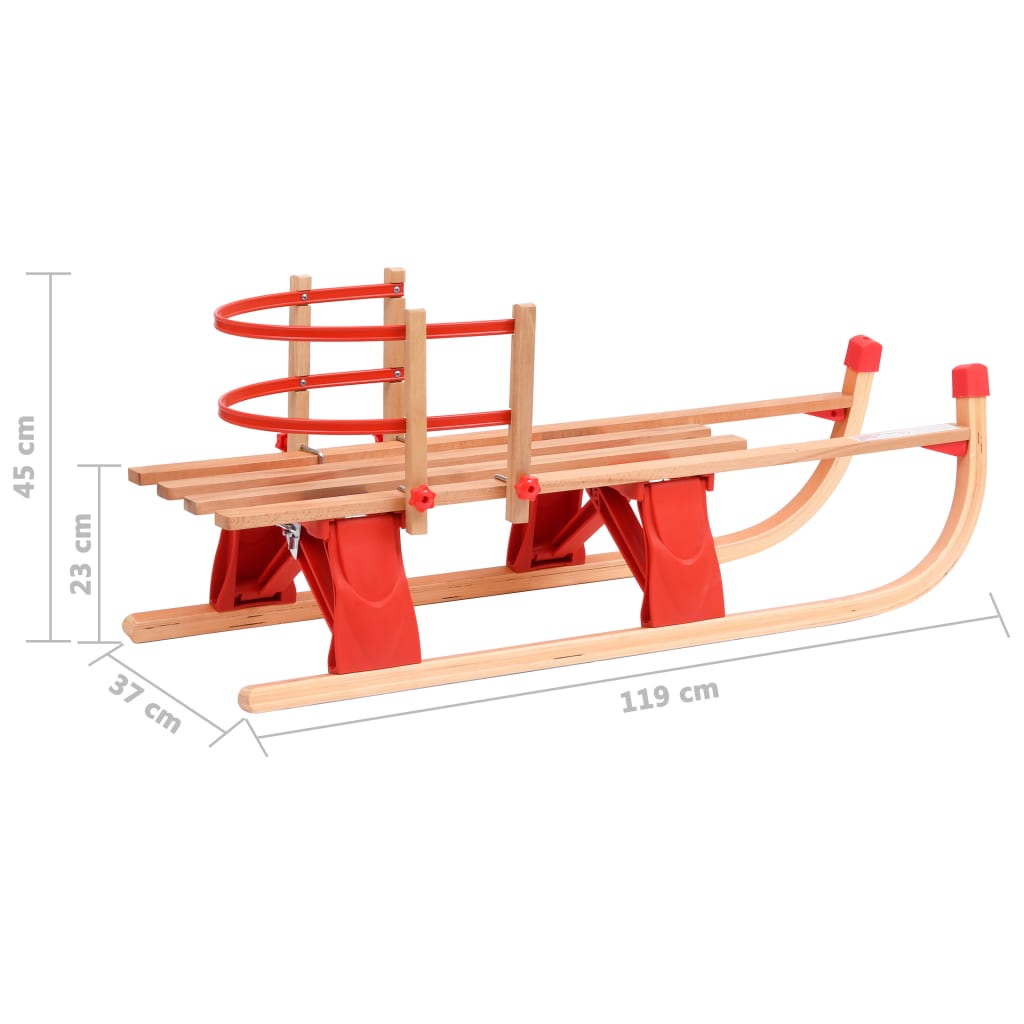 Sneeuwslee Inklapbaar 119 Cm Hout