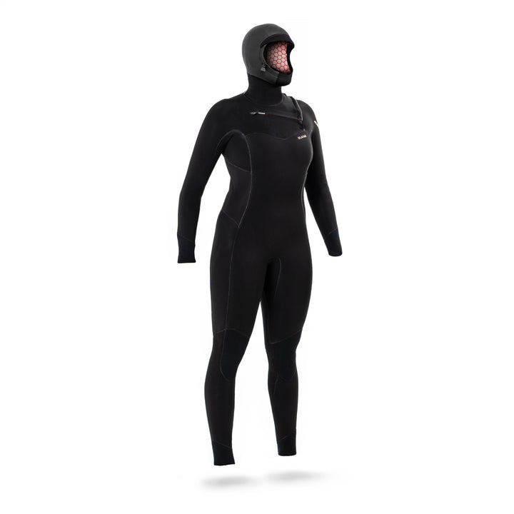 Wetsuit voor surfen dames expert fullsuit 5/4 vaste kap borstrits