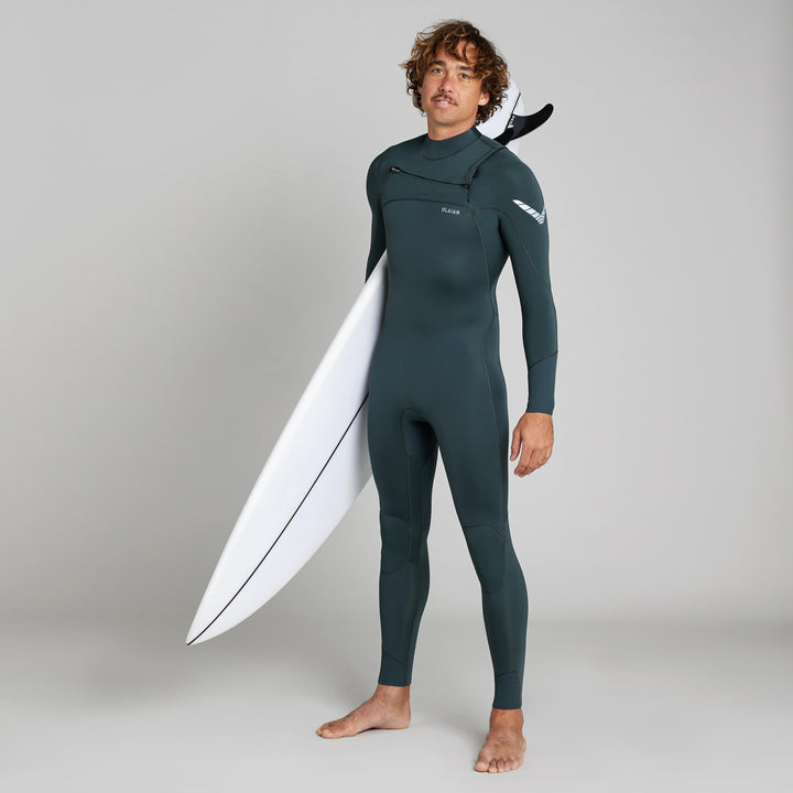 Wetsuit voor heren 900 neopreen 3/2 mm donkergroen