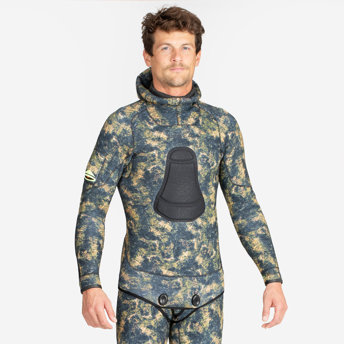 Duikvest voor harpoenduiken heren neopreen 5 mm spf 900+ camouflage