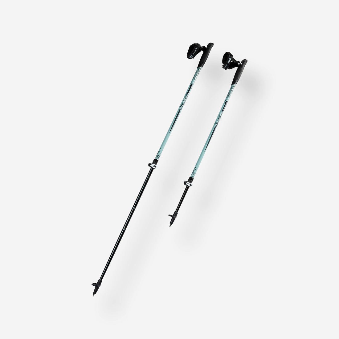 Telescopische nordic walking stokken aluminium nw p120 zwart grijsgroen