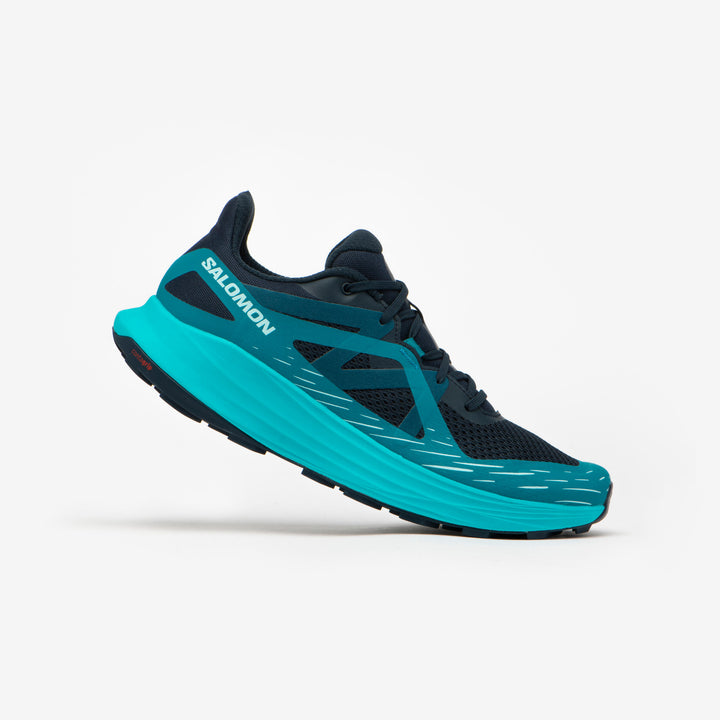 Trailschoenen voor heren ultra flow zwart/blauw