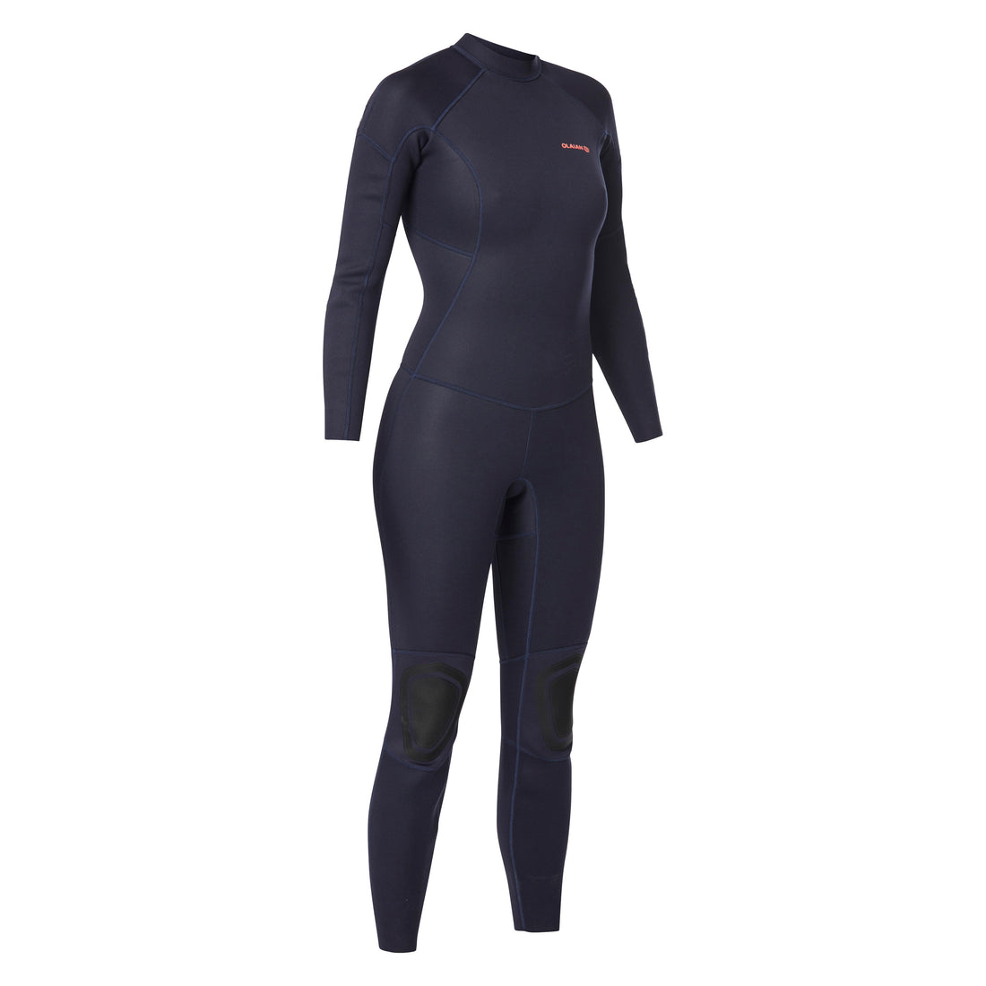 Dameswetsuit voor surfen 100 neopreen 2/2 mm rugrits marineblauw