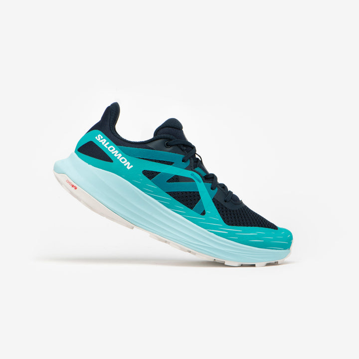 Trailschoenen voor dames ultra flow zwart/blauw